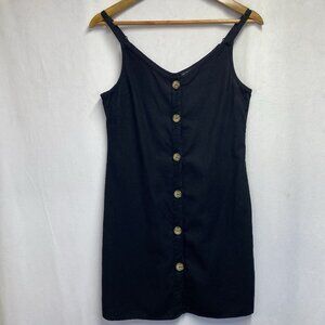 COTTON ON Woven Margot Slip Adjustable Strap V-Neck Mini Dress Women XS Black